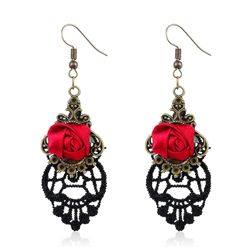 Dangle earrings gothic rose NEW in package